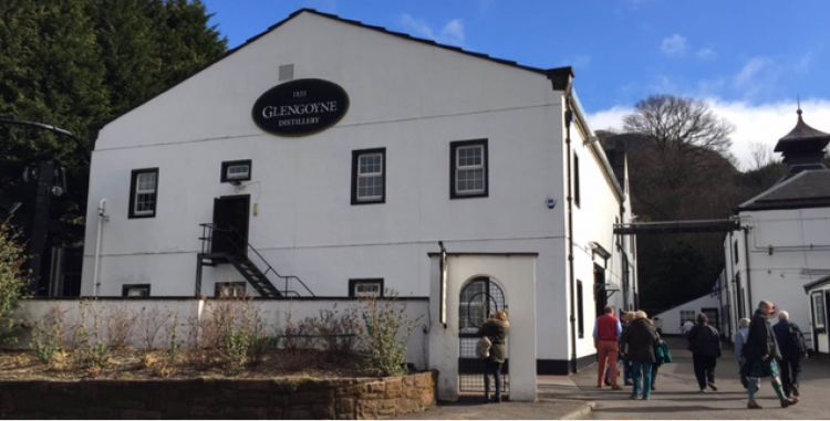 Glengoyne Distillery White building with