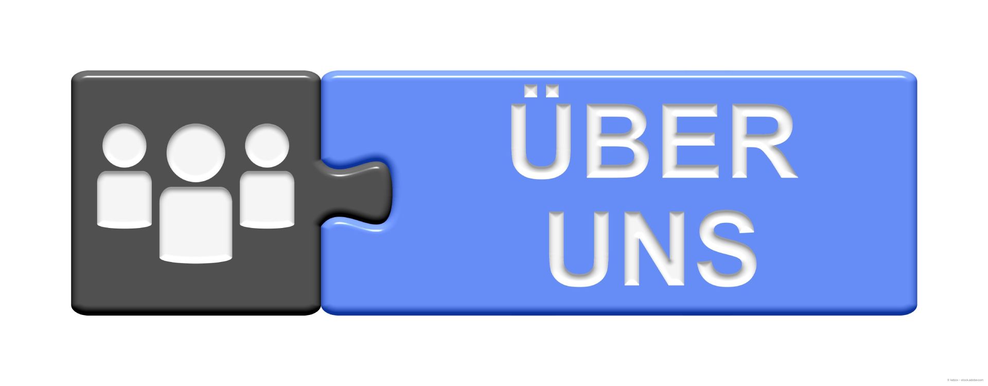 Puzzleteil mit Icon und Schriftzug