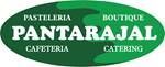 Logotipo de la panadería Pantarajal en verde y rosa con el texto: “Pastelería Boutique”, “Cafetería” y “Catering”.