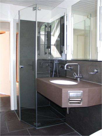 Duschtrennwand - Harry Jerger Glas + Holz f.p.s.