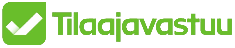 Vihreä logo, jossa on valintamerkki ja teksti