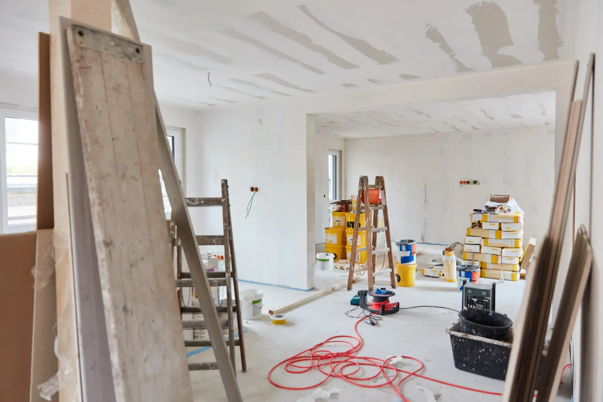 Interior de un edficio en obras