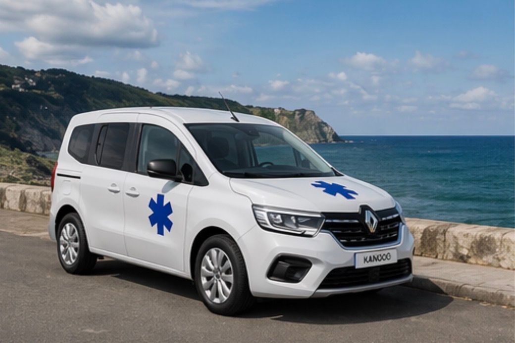 Une ambulance devant la mer.