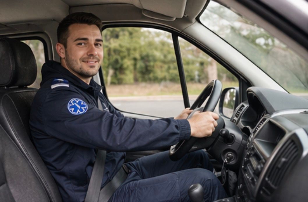 Une personne dans une ambulance.