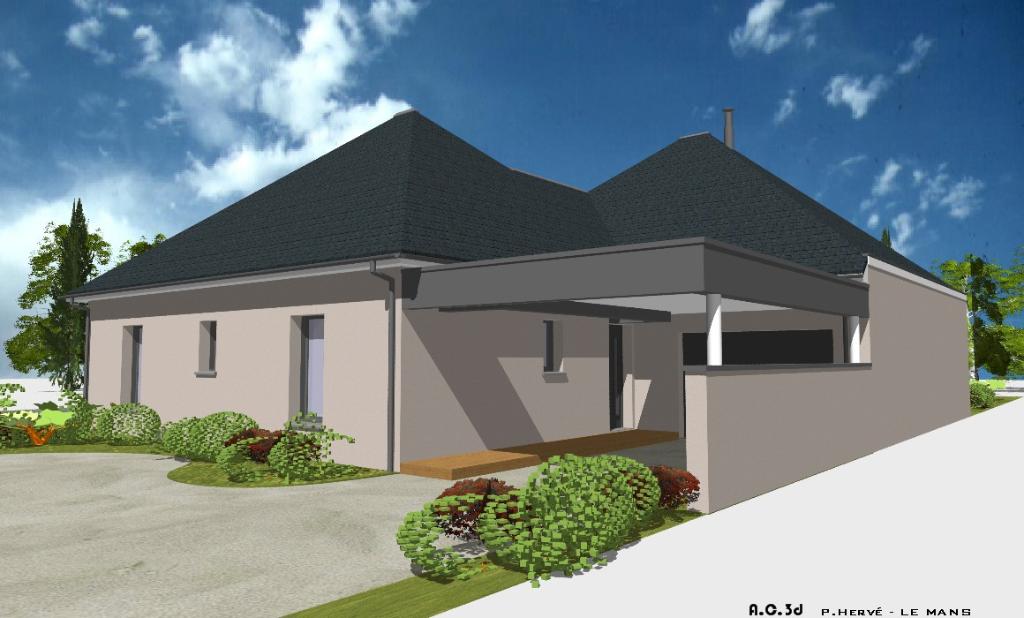 Modèle de maison contemporaine avec carport