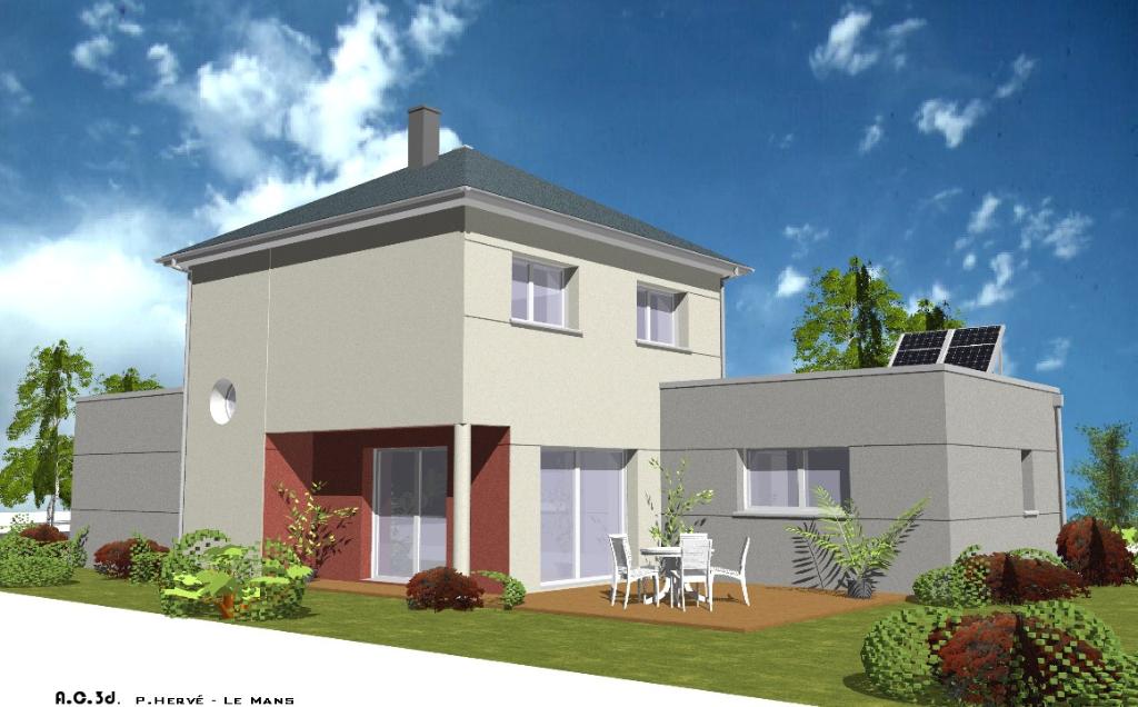 Modèle de maison contemporaine avec patio