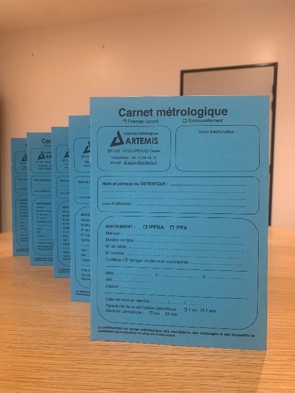 Carnet métrologique bleu