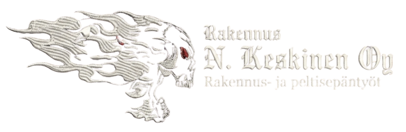 Rakennus N. Keskinen logo valkoinen