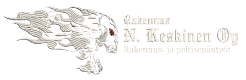 Rakennus N. Keskinen Oy logo valkoinen