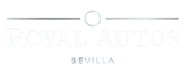 Logotipo de Royal Autos con texto y líneas horizontales. El texto "SEVILLA" aparece en la parte inferior.