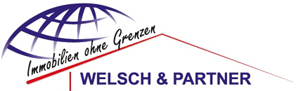 Ein Welsch & Partner-Logo mit Globus und Dach