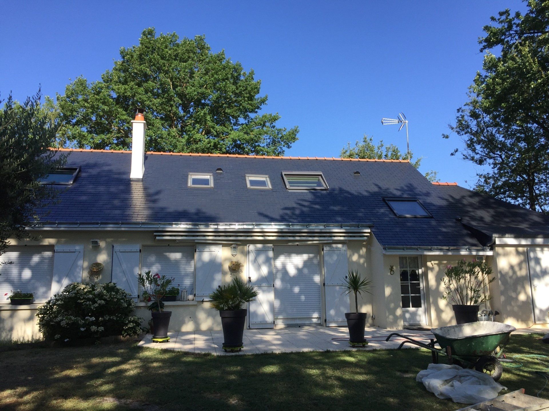 Après nettoyage de toiture ardoise