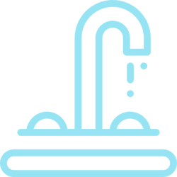 Un robinet de lavabo.