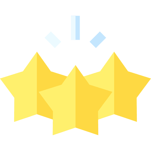 Trois étoiles jaunes.