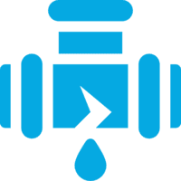 Un croisement de canalisation brisé.