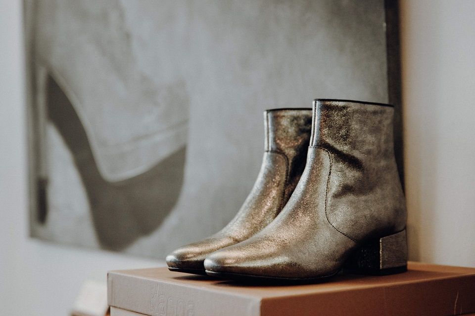 metallische Stiefeletten