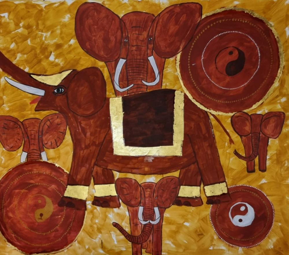 Elefantenhias Kunstwerk