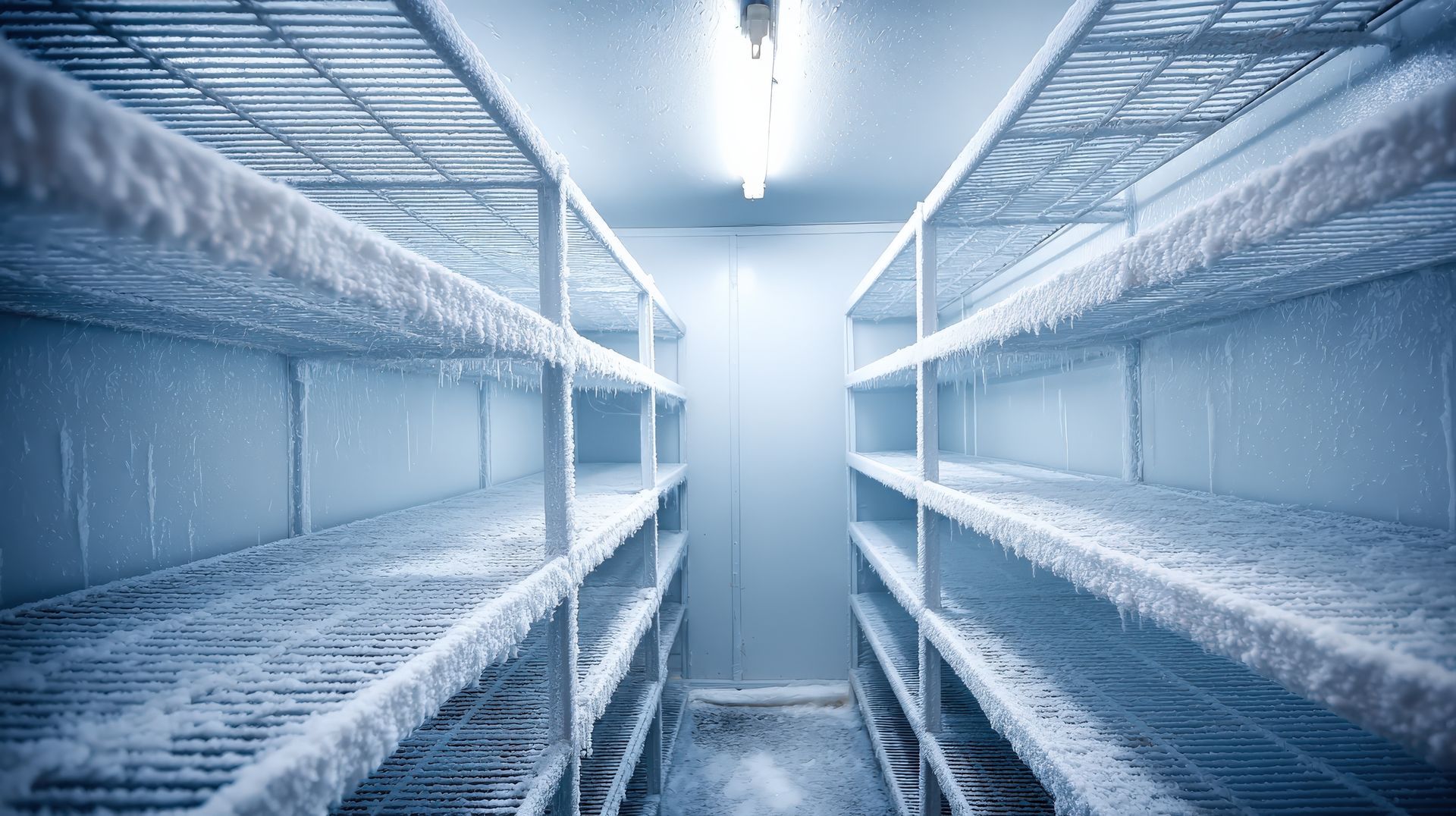 Une chambre froide négative gelée.