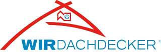 Ein rot-blaues Logo für ein Unternehmen namens Wirdachdecker
