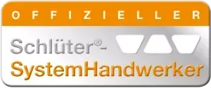 Ein Aufkleber mit der Aufschrift Schlüter Systemhandwerker