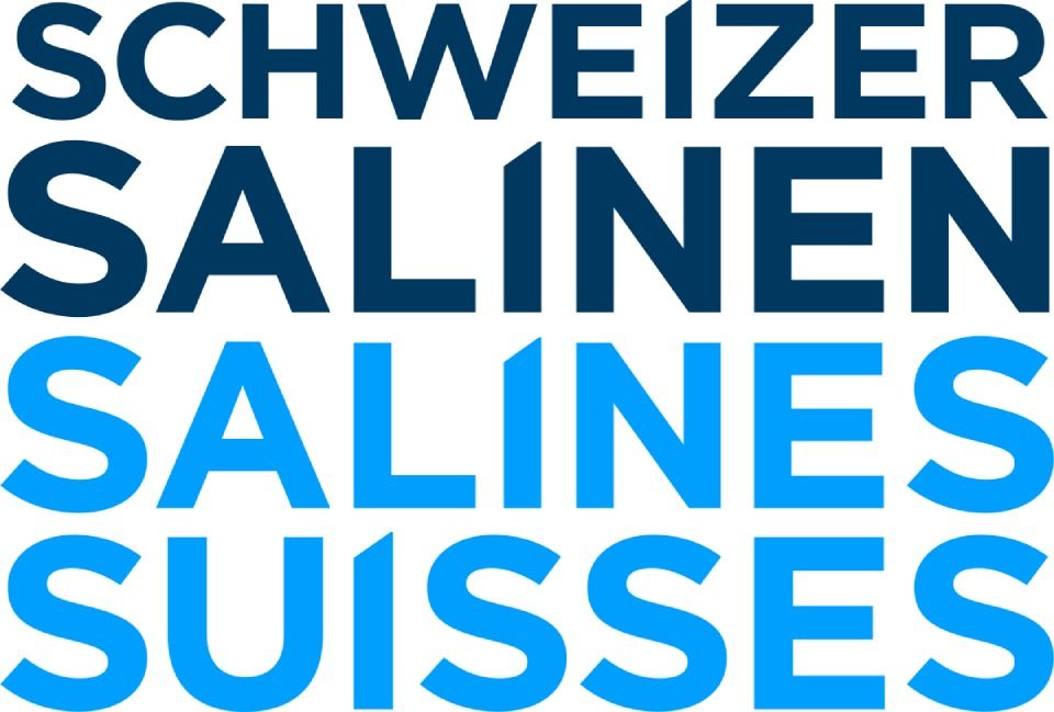 Ein Logo mit der Aufschrift „Schweizer Salinen Salines Suisses“