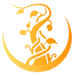 Goldene Bohnenranke, die in Form einer Halbmond wächst.
