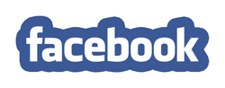 Un logotipo de Facebook azul y blanco sobre un fondo blanco.