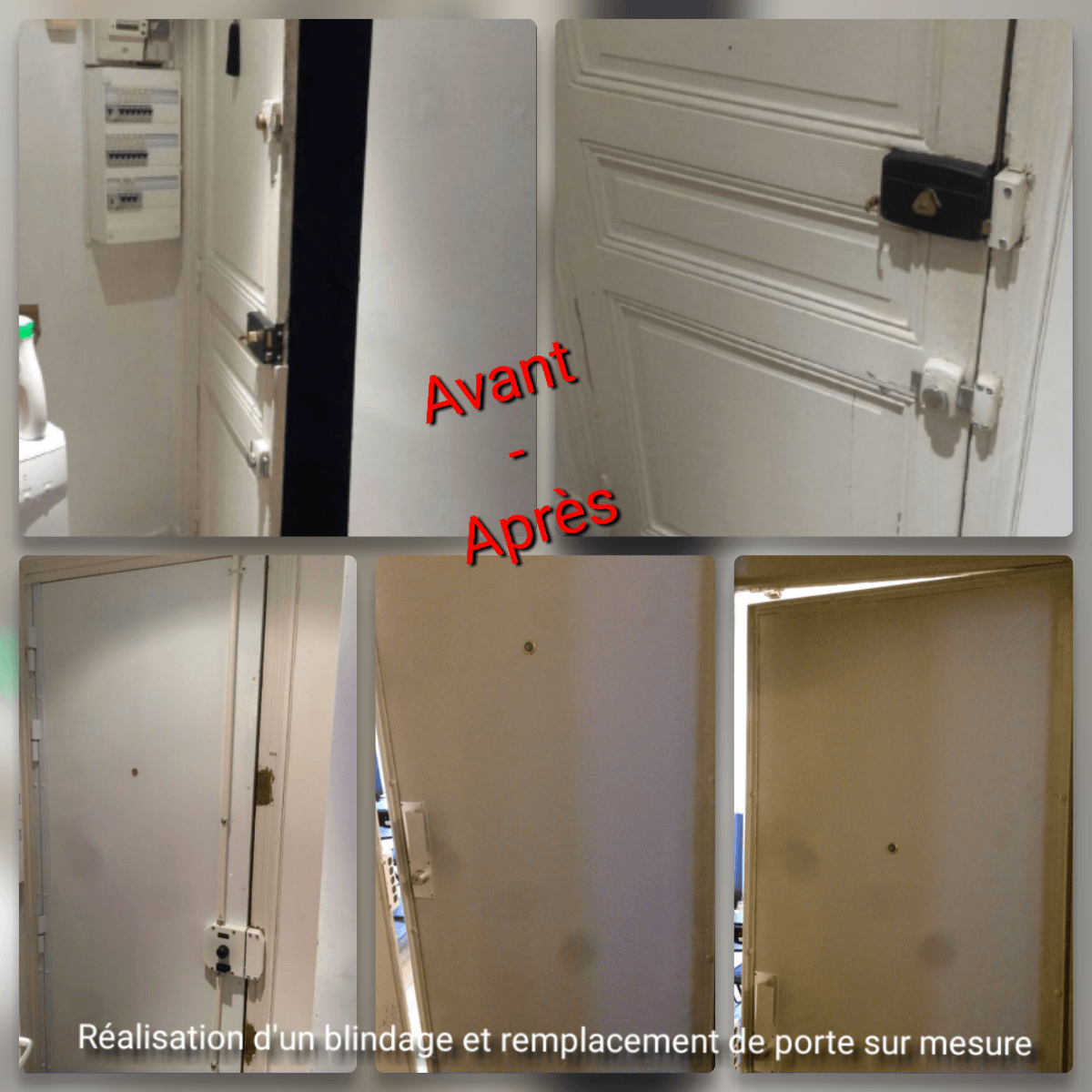 Réalisation d'un blindage et remplacement de porte sur mesure