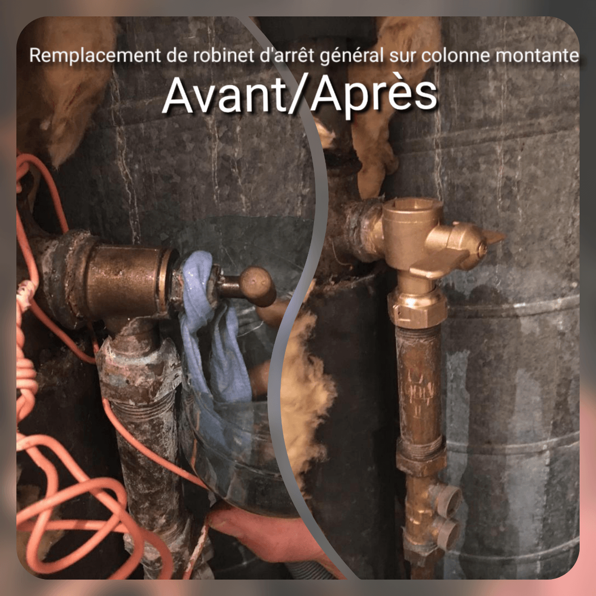 Remplacement de robinet d'arrêt général sur colonne montante