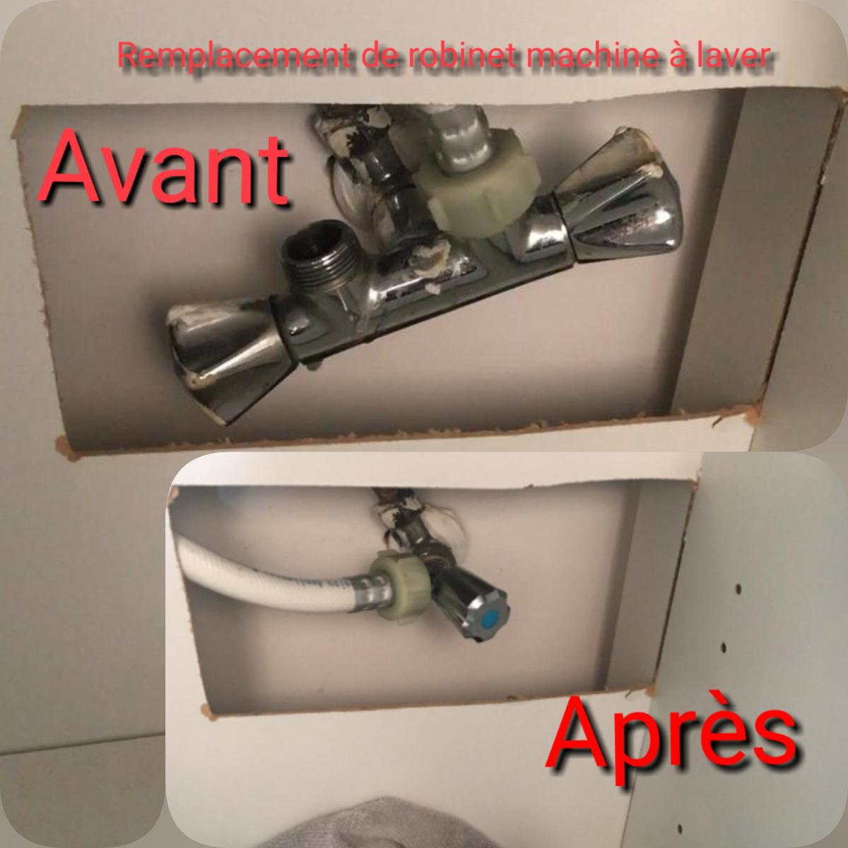 Remplacement de robinet de machine à laver