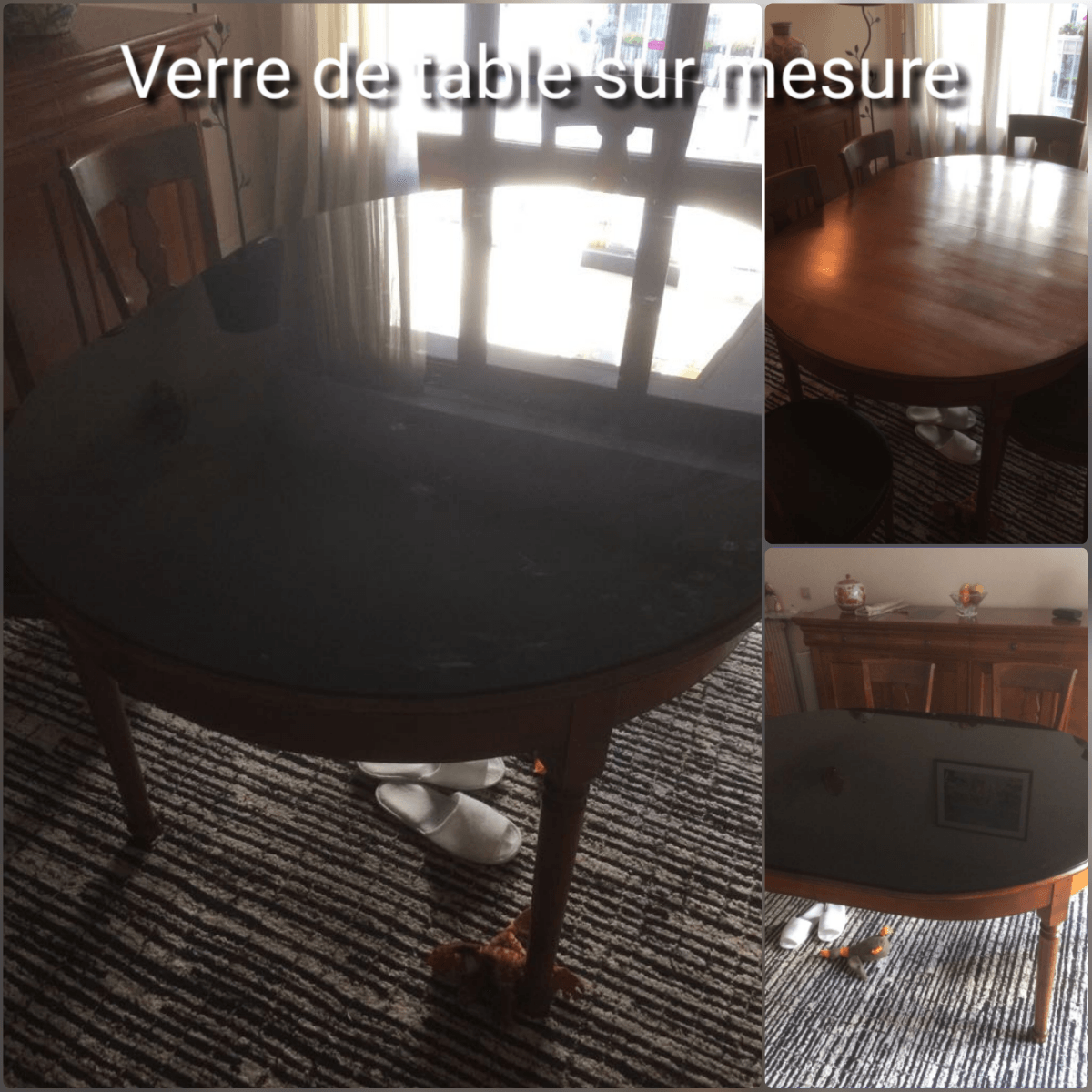 Verre de table sur mesure