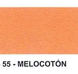 Un primer plano de un trozo de papel naranja con la palabra melocoton.