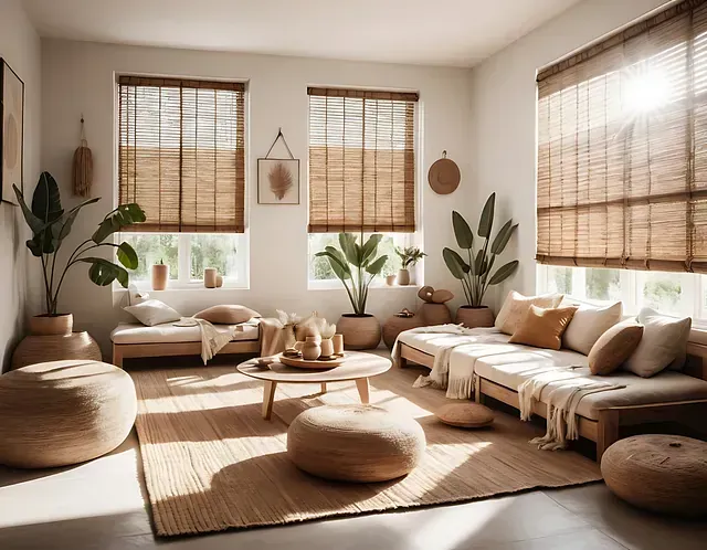 Cocina blanca con isla y taburetes, campana extractora de acero inoxidable, detalles en madera clara.