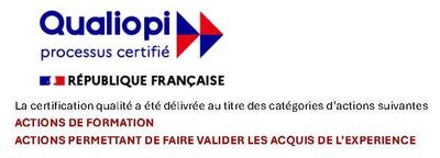 Qualiopi certification logo. Includes 