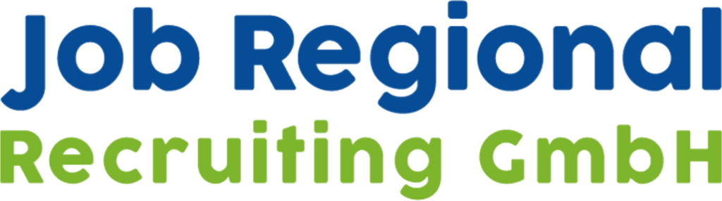 Logo der Job Regional Recruiting GmbH in blauer und grüner Schrift auf weißem Hintergrund