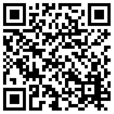 Ein schwarzweißer QR-Code auf weißem Hintergrund.