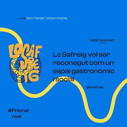 Anunci de restaurant: Logotip i text de