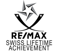 RE/MAX Swiss Lifetime Achievement-Logo mit einem Stern und gekreuzten Swooshes.