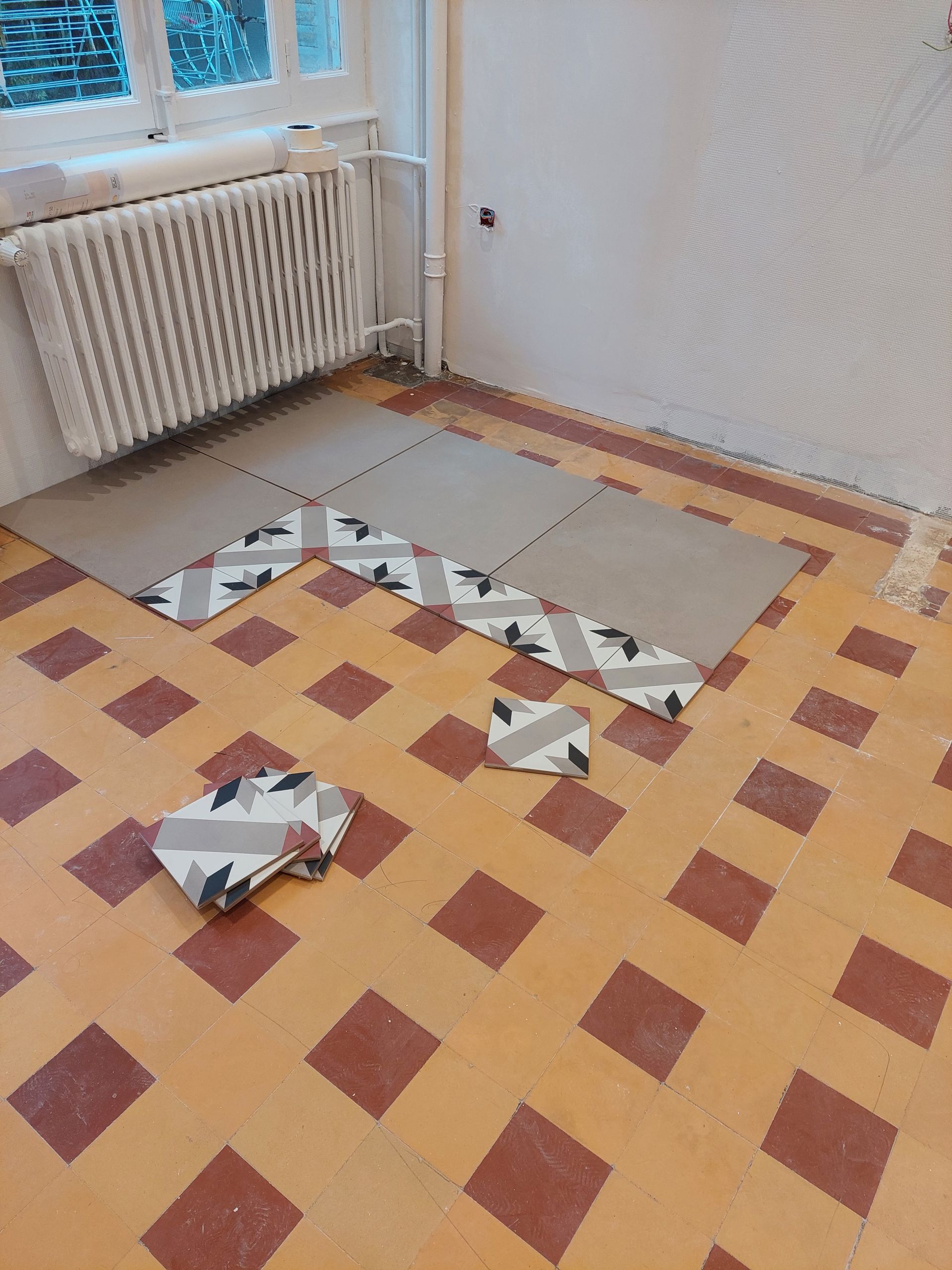 Carreaux de carrelage au sol