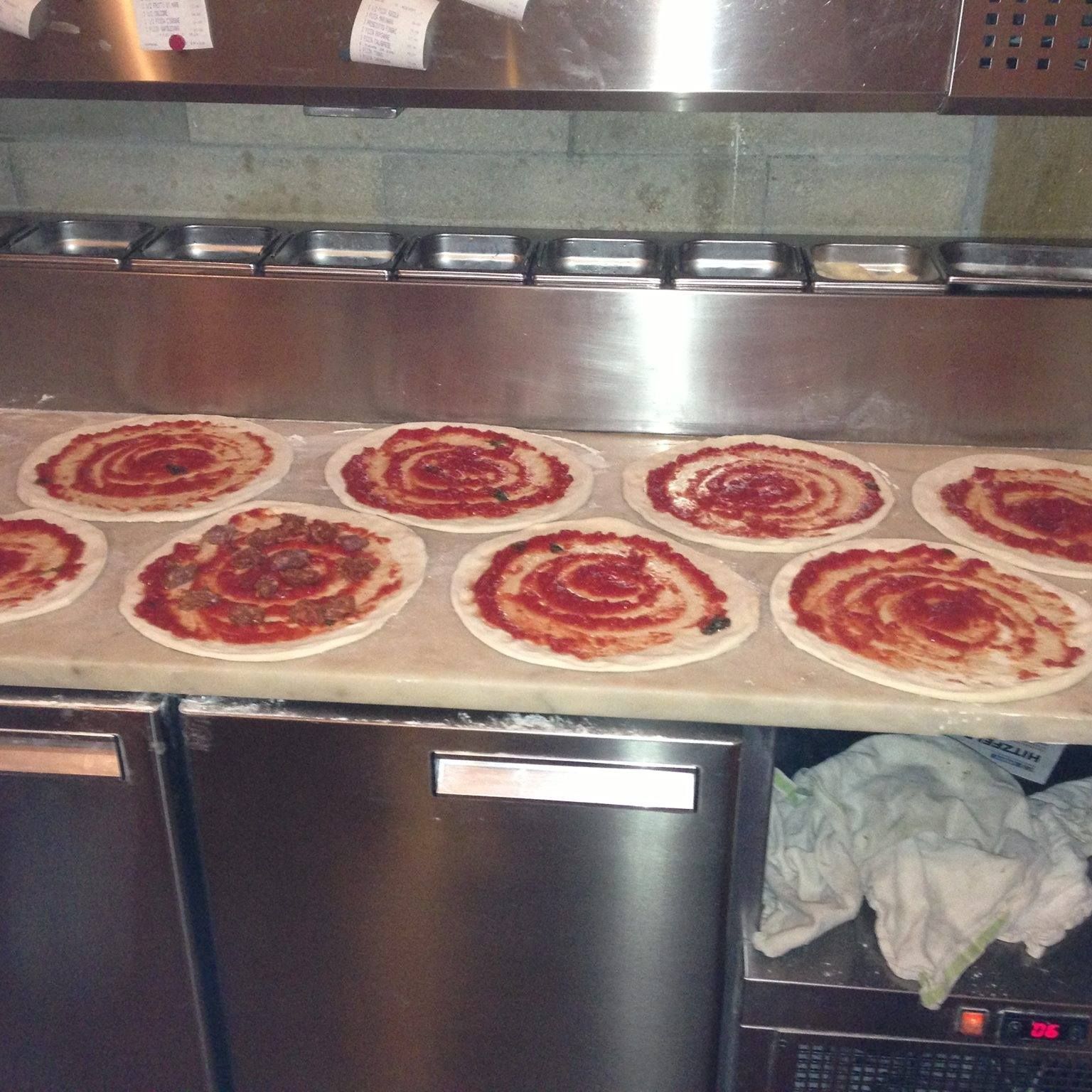 préparation de pizzas