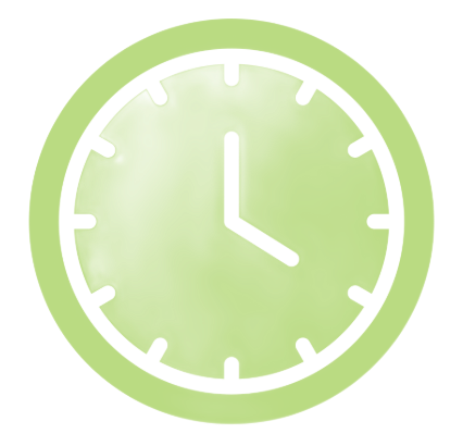 Light green clock showing the time as 4:00.