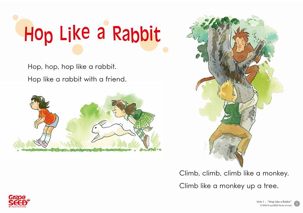 A children 's book called hop like a rabbit