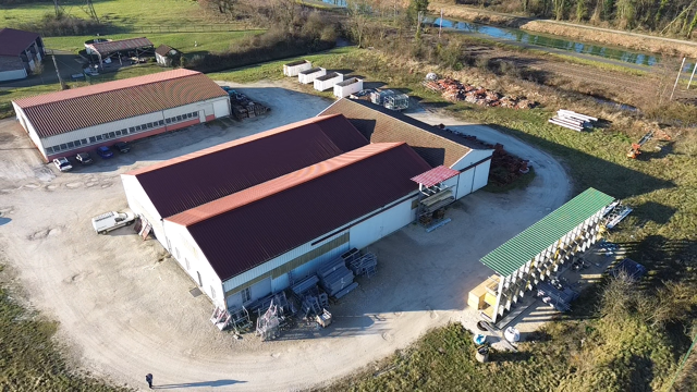 Vue aérienne batiment