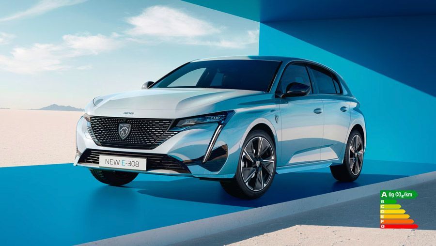 Peugeot 308 bleu clair