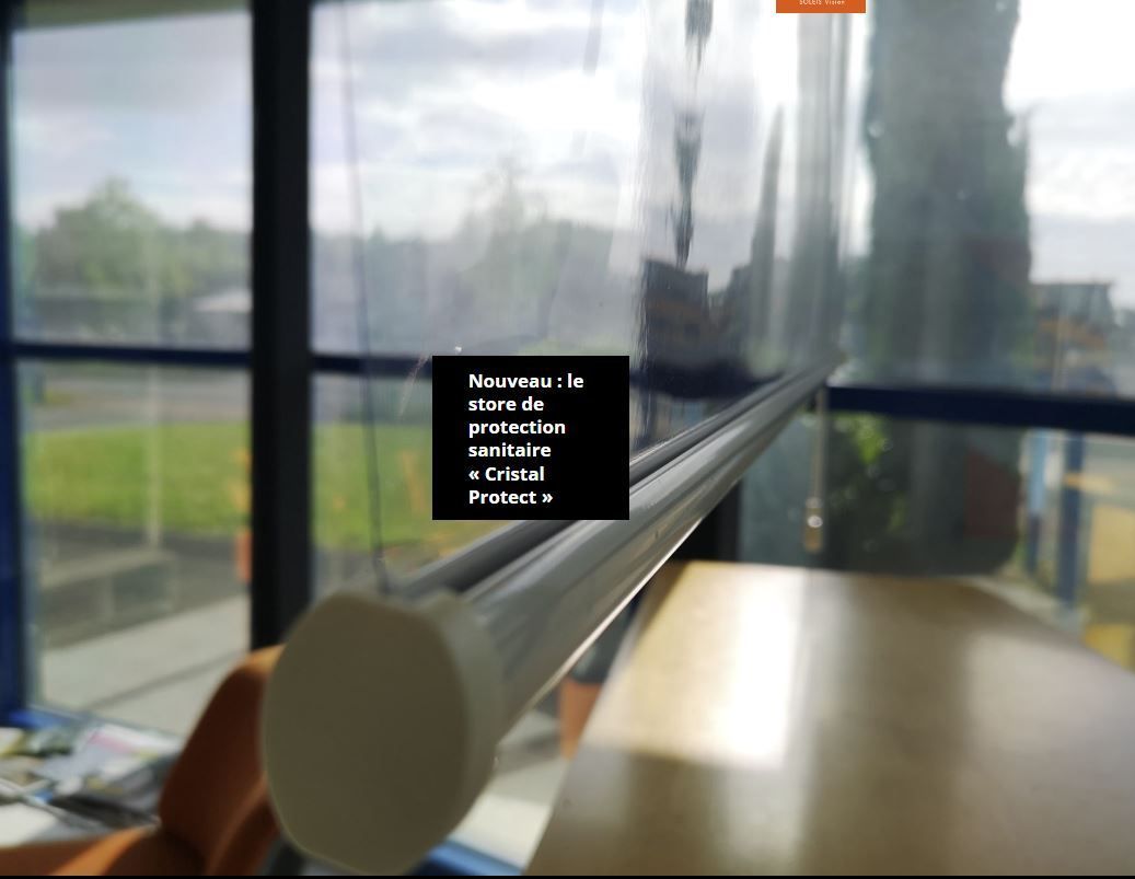 Stores transparent pour protection sanitaire