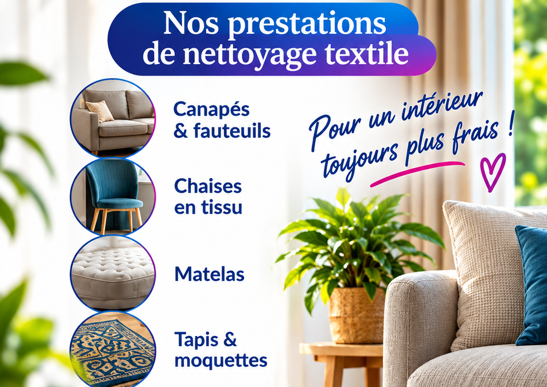 Avant et après d'un canapé d'angle noir avec des coussins gris dans une pièce carrelée, étiqueté Avant et Après.