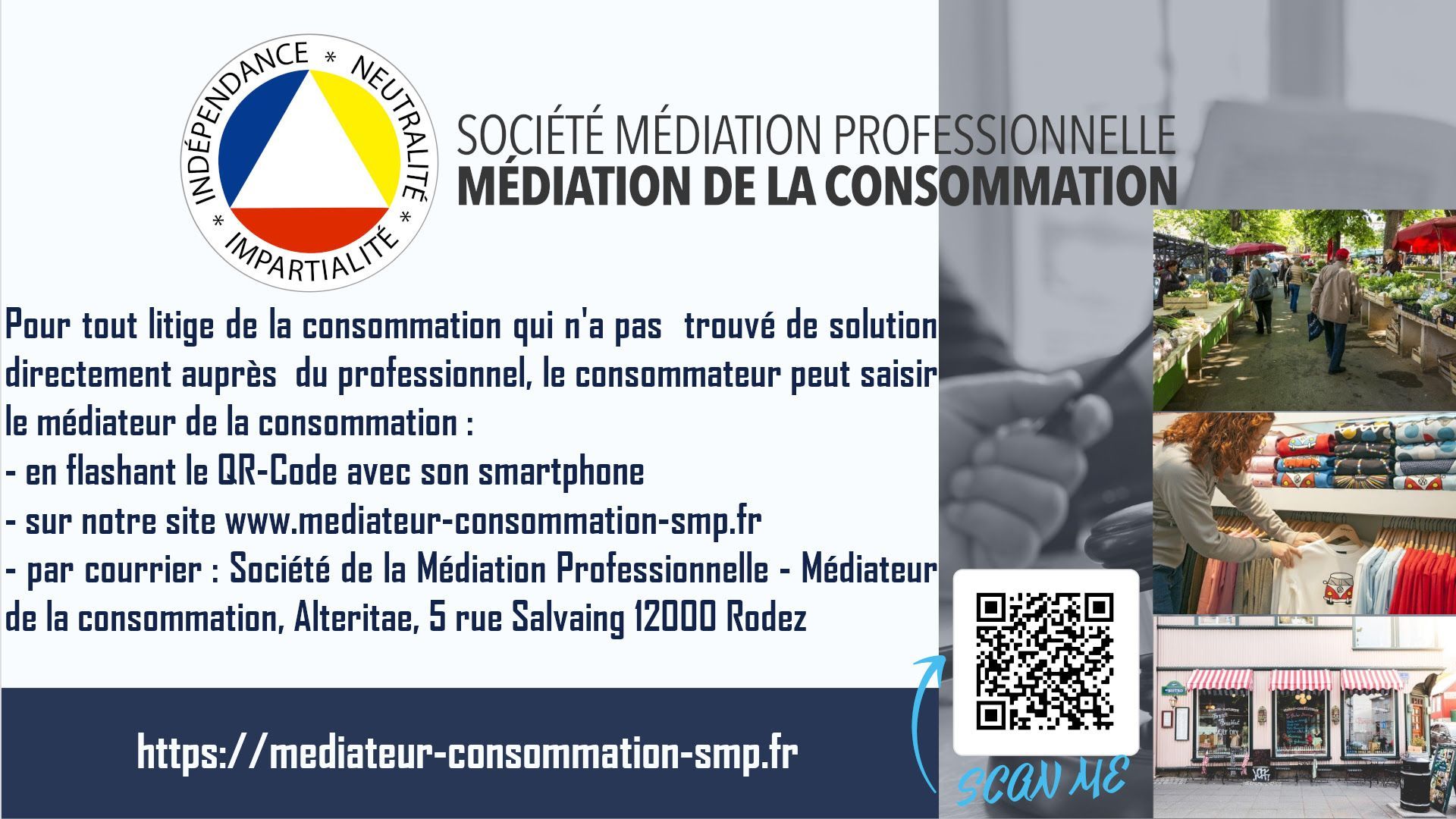 Montage photo réalisé par la SMP (Société de Médiation Professionnelle) pour expliquer la procédure de contact
