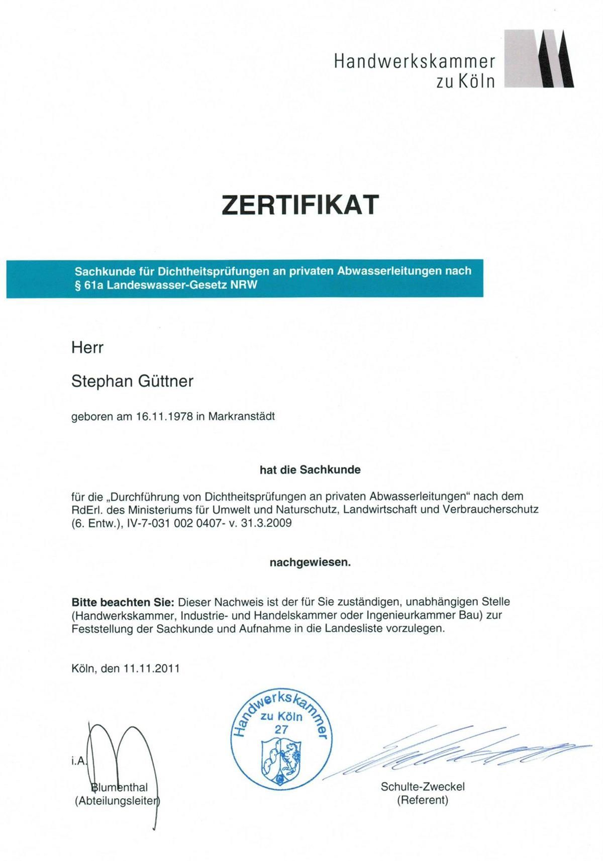 Ein Zertifikat mit dem Wort Zertifikat darauf