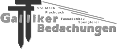 ein schwarz-weißes Logo für eine Firma namens Galliker Bedachungen GmbH