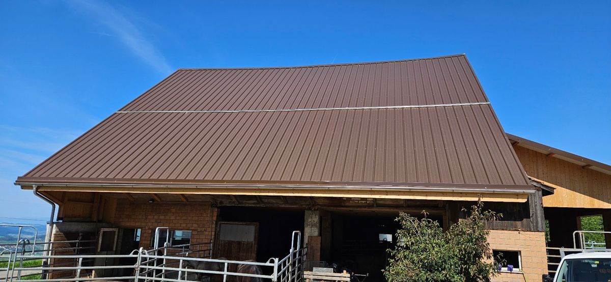 Dach aus Sandwichblech von Galliker Bedachungen GmbH